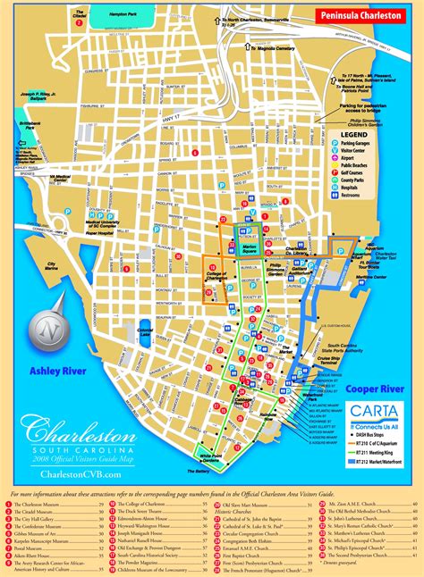 sightseeing map of charleston sc.